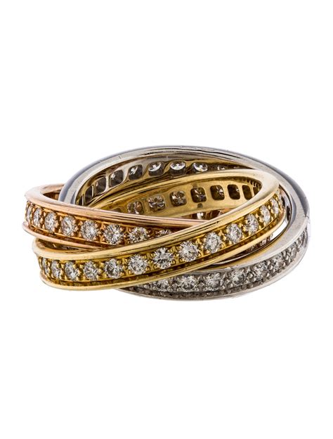 cartier trinity rings with diamonds